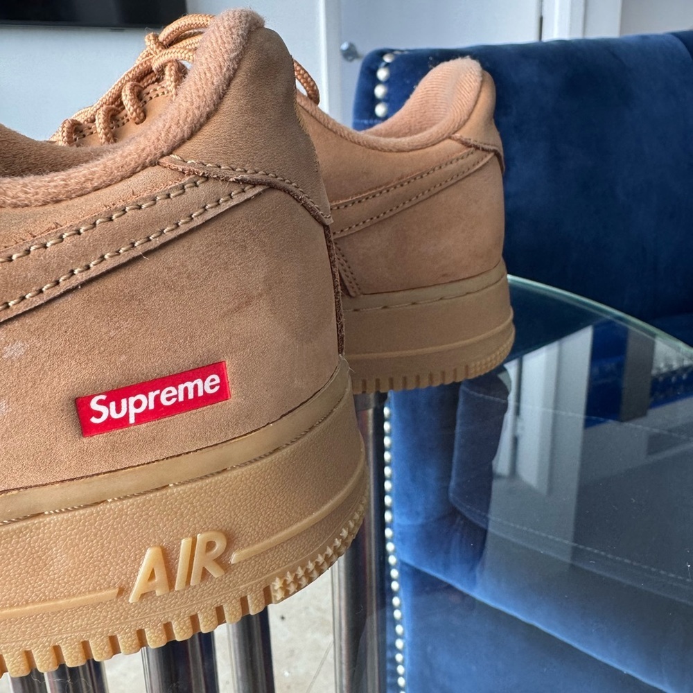 Supreme Brown Sneakers with Red Logo